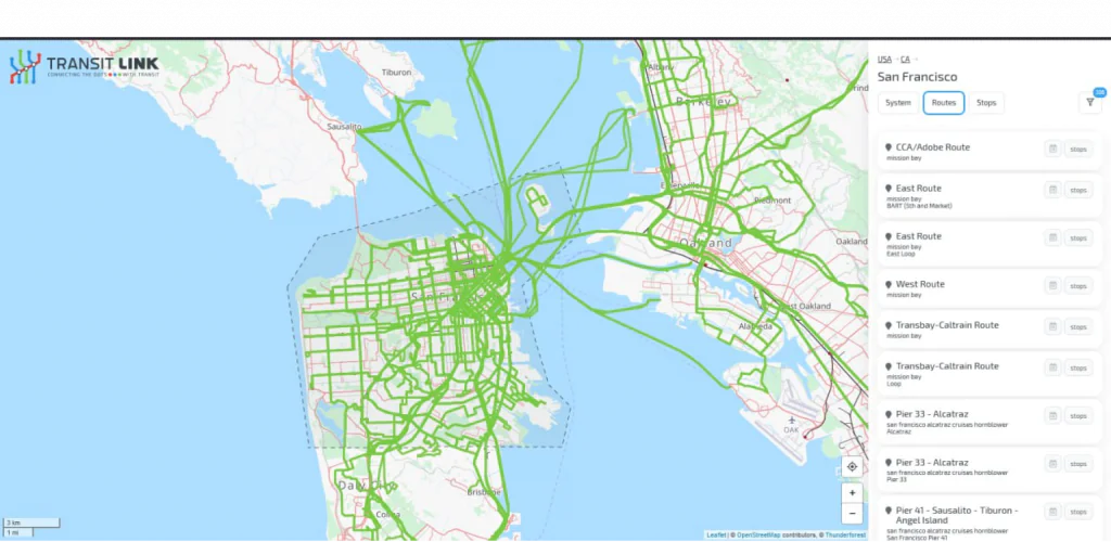 transit link map